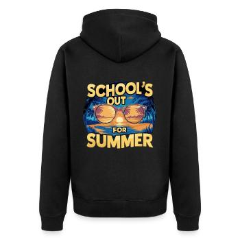School's Out For Summer für einen Urlauber - Unisex Premium Bio Zip Hoodie - Schwarz - Hinten - Nico (187cm)