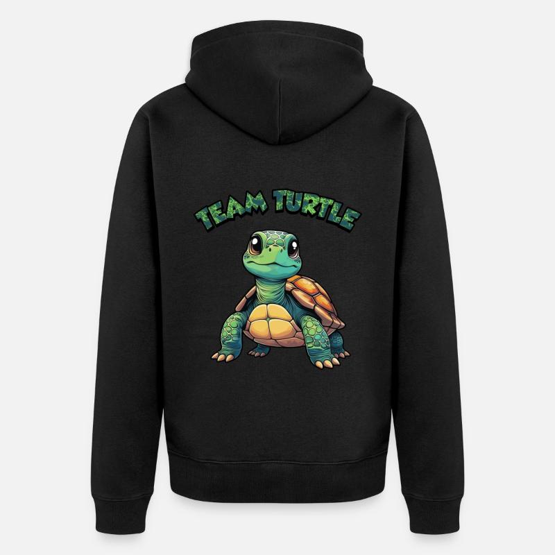 Team Schildkröte - Unisex Premium Bio Zip Hoodie - Schwarz