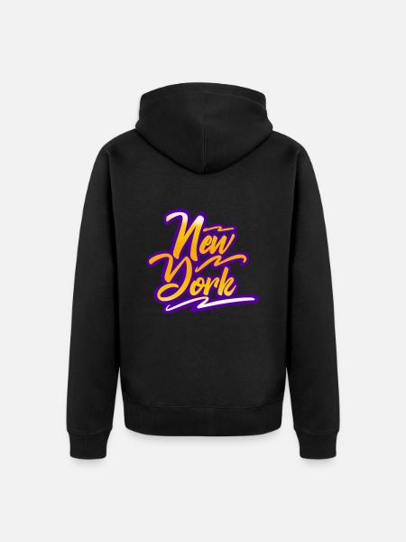 New York - Unisex Premium Organic Zip Hoodie - black