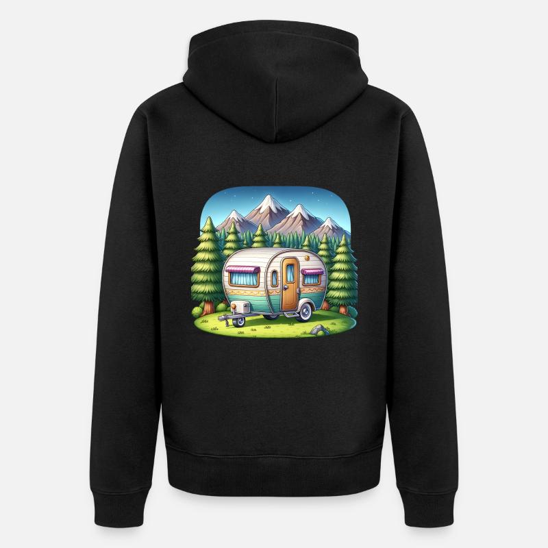 Camping camping-car caravane - Veste à capuche bio Premium Unisexe - noir