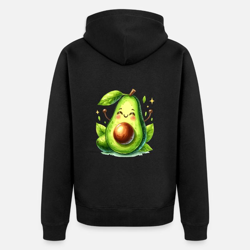 Avocado witzig positiv Optimismus Geschenk - Unisex Premium Bio Zip Hoodie - Schwarz