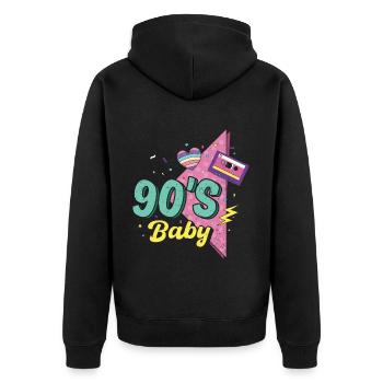 années quatre-vingt-dix - Veste à capuche bio Premium Unisexe - noir - Dos - Nico (187cm)