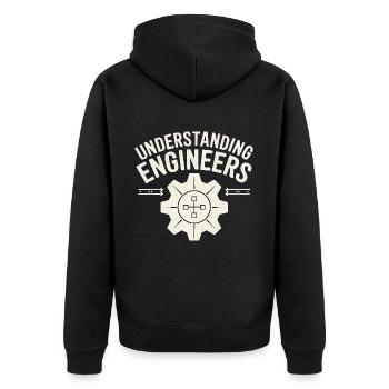 Understanding Engineers All About The Formula - Unisex Premium Bio Zip Hoodie - Schwarz - Hinten - Nico (187cm)