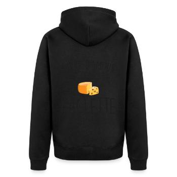 Leben von Liebe und Raclette - Unisex Premium Bio Zip Hoodie - Schwarz - Hinten - Nico (187cm)