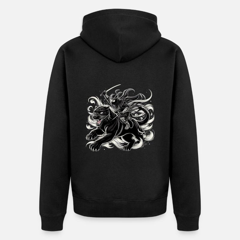 Ninja Jaguar Ninjato Cadeau - Veste à capuche bio Premium Unisexe - noir