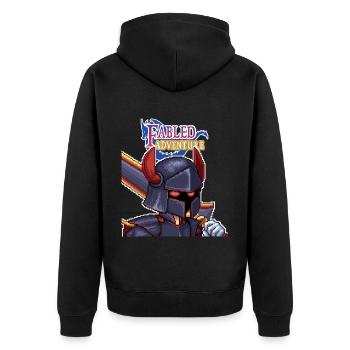 Fabled Adventure - Unisex Premium Bio Zip Hoodie - Schwarz - Hinten - Nico (187cm)