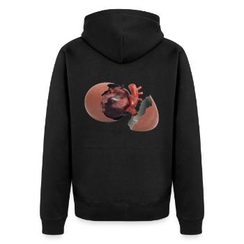 Cœur dans l’œuf - Veste à capuche bio Premium Unisexe - noir - Dos - Nico (187cm)