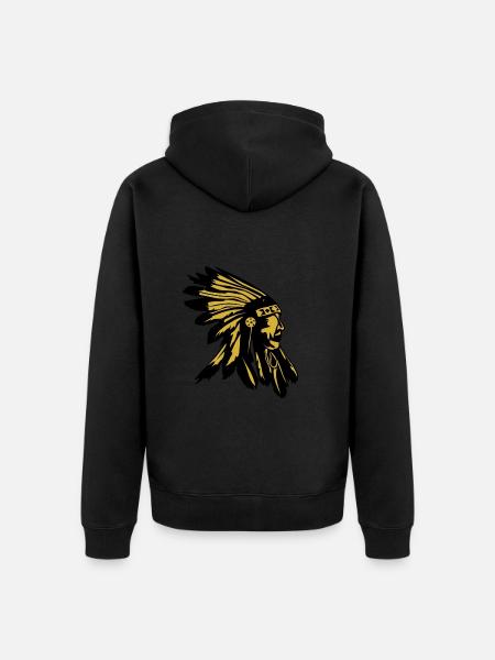 Indian Head Natif des États-Unis - Veste à capuche bio Premium Unisexe - noir