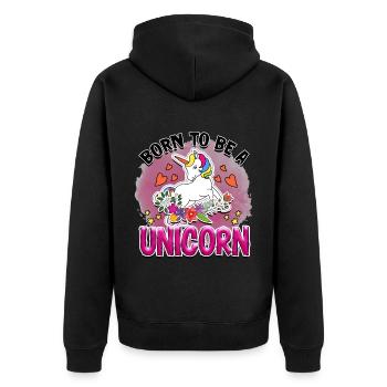 Né pour être une licorne - Veste à capuche bio Premium Unisexe - noir - Dos - Nico (187cm)
