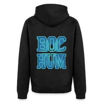 Bochum Germany City 3D Font Skyline - Unisex Premium Organic Zip Hoodie - black - Back - Nico (187cm)