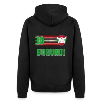 Burundi Fußball Mannschaft - Unisex Premium Bio Zip Hoodie - Schwarz - Hinten - Nico (187cm)