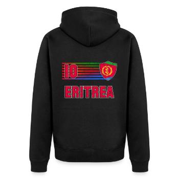 Estland Fußball Mannschaft - Unisex Premium Bio Zip Hoodie - Schwarz - Hinten - Nico (187cm)