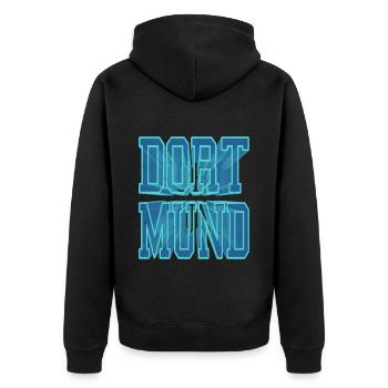Dortmund Allemagne Ville 3D Police Skyline - Veste à capuche bio Premium Unisexe - noir - Dos - Nico (187cm)