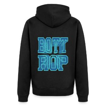 Bottrop Germany City 3D Font Skyline - Unisex Premium Organic Zip Hoodie - black - Back - Nico (187cm)