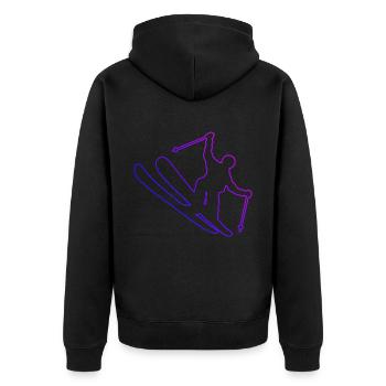 Freestyle Ski Herren Damen Ski Freestyle Ski Jumpi - Unisex Premium Bio Zip Hoodie - Schwarz - Hinten - Nico (187cm)