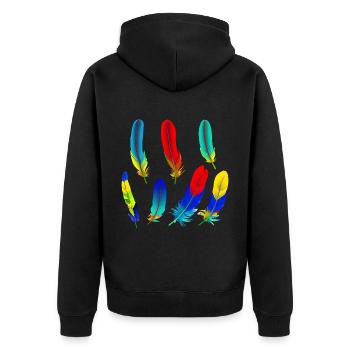 Parrot feathers - Unisex Premium Organic Zip Hoodie - black - Back - Nico (187cm)