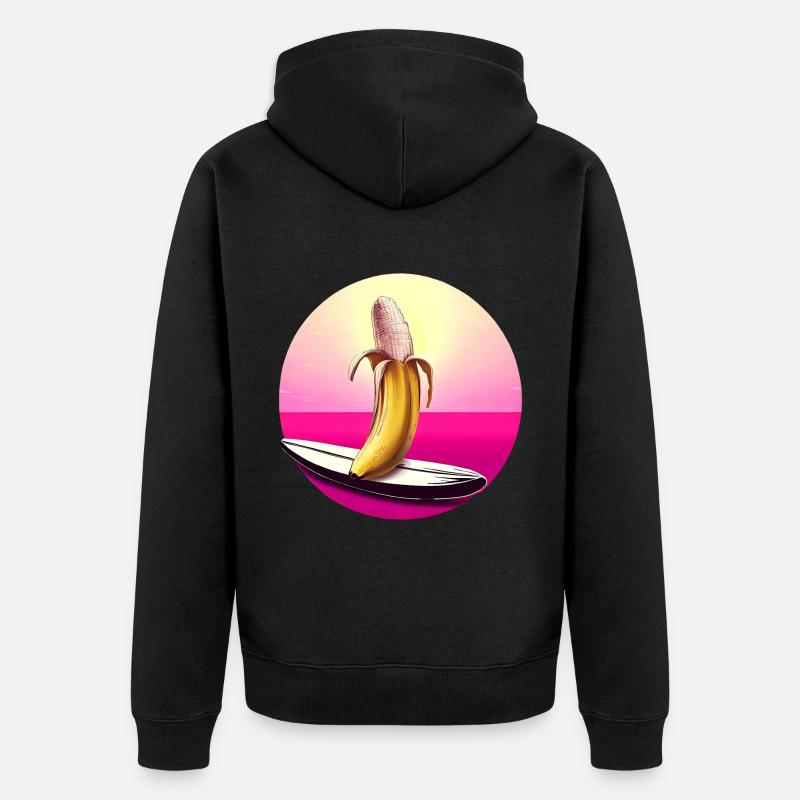 Surf Banana Sunset - Veste à capuche bio Premium Unisexe - noir