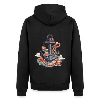 rafting, canotage, montagne, navigation de plaisance - Veste à capuche bio Premium Unisexe - noir - Dos - Nico (187cm)