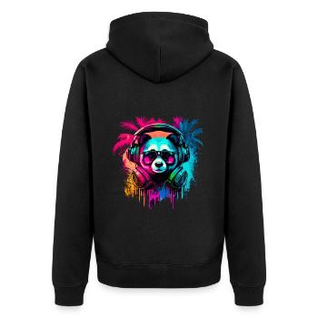Abstract panda bear - Unisex Premium Organic Zip Hoodie - black - Back - Nico (187cm)