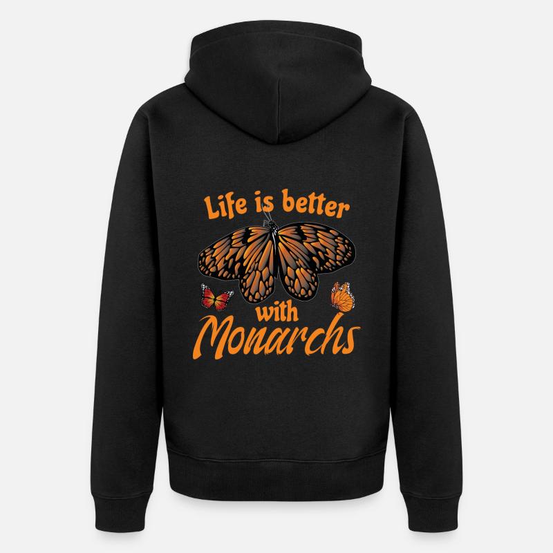 Citation mignon monarque papillon - Veste à capuche bio Premium Unisexe - noir