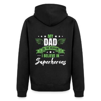 Son Dad Gift - Unisex Premium Organic Zip Hoodie - black - Back - Nico (187cm)