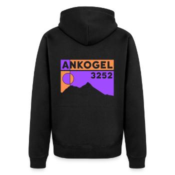 Ankogel Mallnitz Skigebiet Höhe Wanderung Skitour - Unisex Premium Bio Zip Hoodie - Schwarz - Hinten - Nico (187cm)