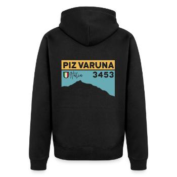 Piz Varuna Ski Touring Ski Resort Hiking Normal Route - Unisex Premium Organic Zip Hoodie - black - Back - Nico (187cm)