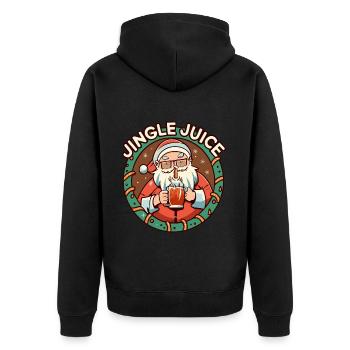 Perfektes Weihnachtsgeschenk - Jingle Juice - Unisex Premium Bio Zip Hoodie - Schwarz - Hinten - Nico (187cm)
