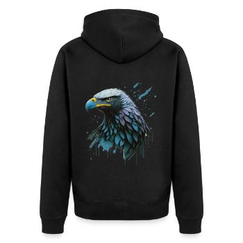 Libérez la Majesté : l’aigle - Veste à capuche bio Premium Unisexe - noir - Dos - Nico (187cm)