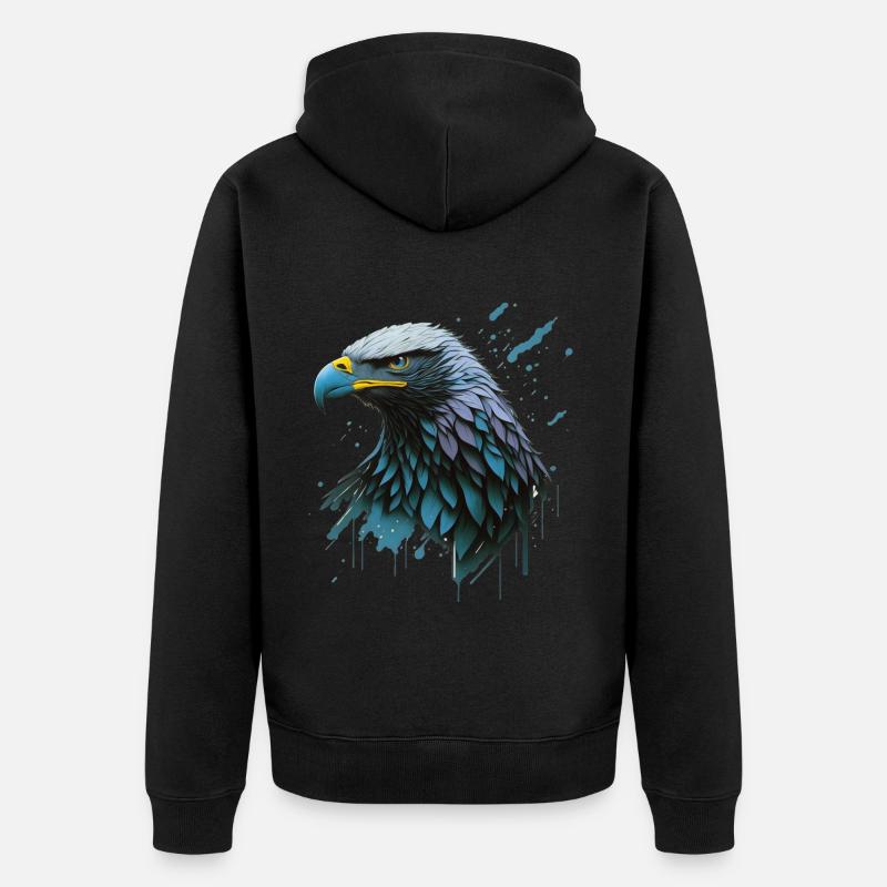 Libérez la Majesté : l’aigle - Veste à capuche bio Premium Unisexe - noir