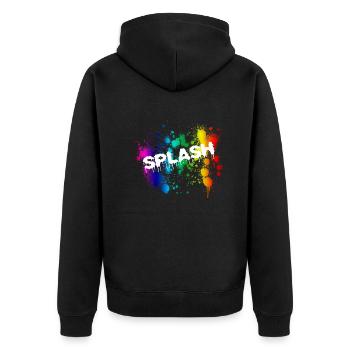 Bespritzen - Unisex Premium Bio Zip Hoodie - Schwarz - Hinten - Nico (187cm)