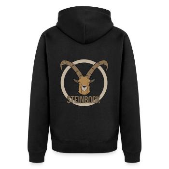 Horoscope du zodiaque Capricorne - Veste à capuche bio Premium Unisexe - noir - Dos - Nico (187cm)
