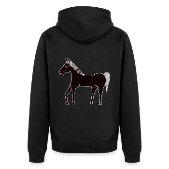 Horse Kids Ross Stallion Black Pony Farm Child - Unisex Premium Organic Zip Hoodie - black - Back - Nico (187cm)