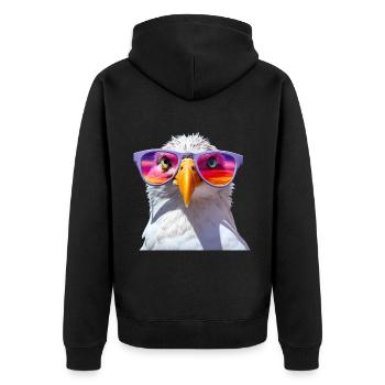 Mouettes Lunettes de soleil - Veste à capuche bio Premium Unisexe - noir - Dos - Nico (187cm)