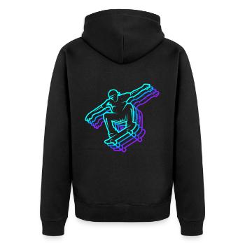 Skater Skateboarder Hommes Skateboard Enfants - Veste à capuche bio Premium Unisexe - noir - Dos - Nico (187cm)