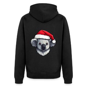 Koala Noël Animal Portrait Noël - Veste à capuche bio Premium Unisexe - noir - Dos - Nico (187cm)