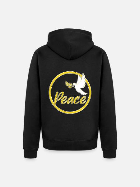 Peace Friedenstaube Friedenszeichen Statement - Unisex Premium Bio Zip Hoodie - Schwarz
