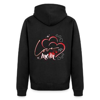 Mother's Day - Je t'aime maman - Love you mom - Unisex Premium Organic Zip Hoodie - black - Back - Nico (187cm)