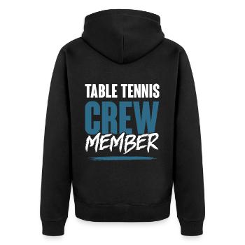 Table Tennis Crew - Unisex Premium Bio Zip Hoodie - Schwarz - Hinten - Nico (187cm)