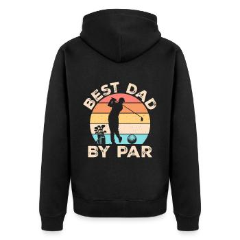 Bester Vater nach Par Golfen Golfliebhaber Vatertag - Unisex Premium Bio Zip Hoodie - Schwarz - Hinten - Nico (187cm)
