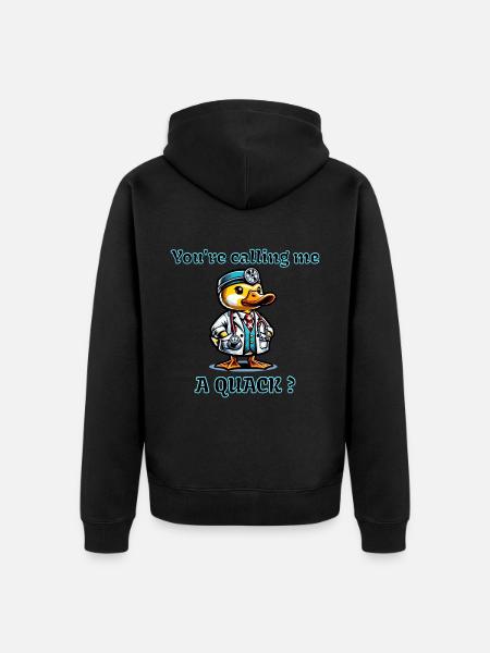 Quack Enten Design - Unisex Premium Bio Zip Hoodie - Schwarz