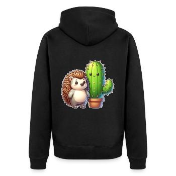 Cactus hérisson - Veste à capuche bio Premium Unisexe - noir - Dos - Nico (187cm)