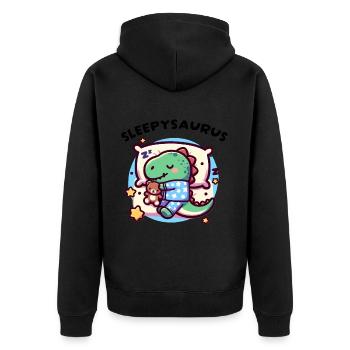 Sleepysaurus Official Sleep Outfit Chemise de nuit - Veste à capuche bio Premium Unisexe - noir - Dos - Nico (187cm)