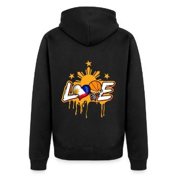 Philippinen Filipino Flagge Basketball I Geschenk - Unisex Premium Bio Zip Hoodie - Schwarz - Hinten - Nico (187cm)