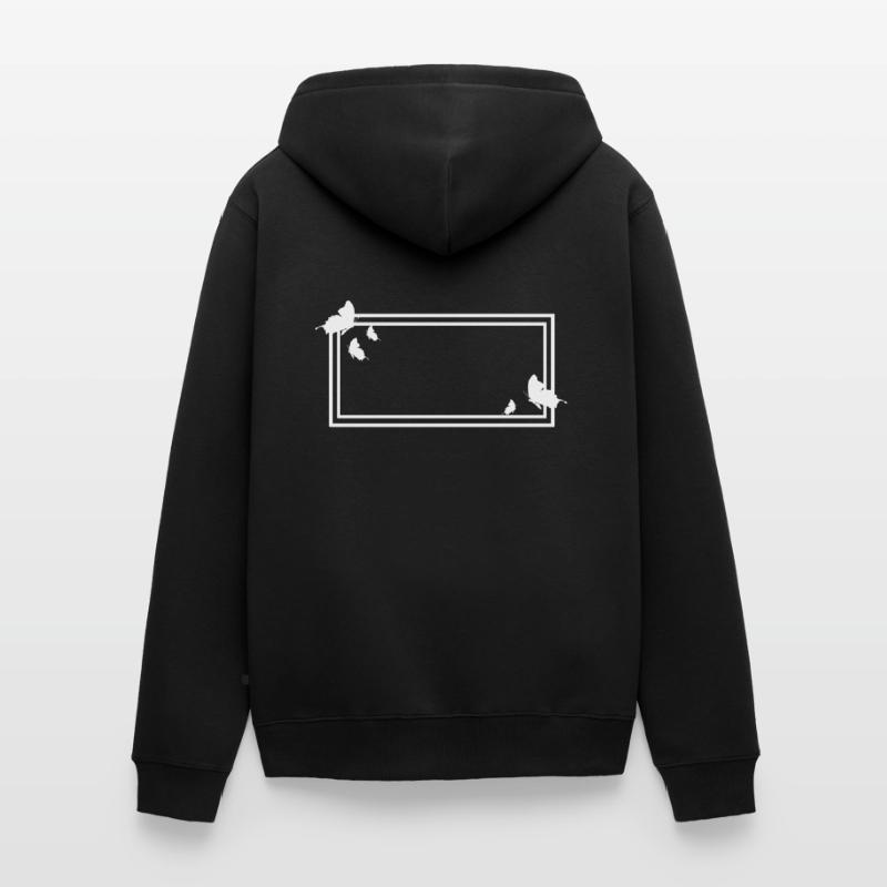 Rectangular frame with butterflies Unisex Premium Organic Zip Hoodie