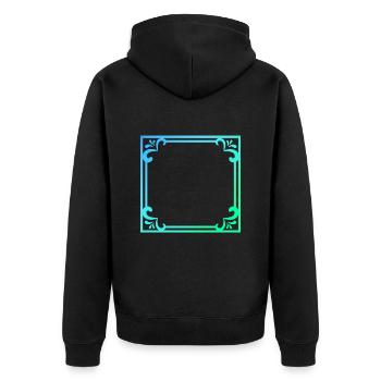 Blue frame with ornaments gift - Unisex Premium Organic Zip Hoodie - black - Back - Nico (187cm)