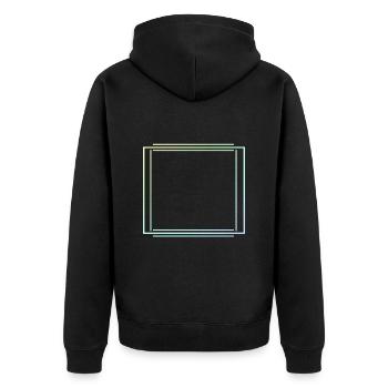 Lignes colorées Décoration de cadre carré - Veste à capuche bio Premium Unisexe - noir - Dos - Nico (187cm)