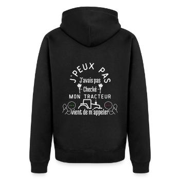 J'AVAIS pas Checké Mon Tracteur m'appelle - Veste à capuche bio Premium Unisexe - noir - Dos - Nico (187cm)