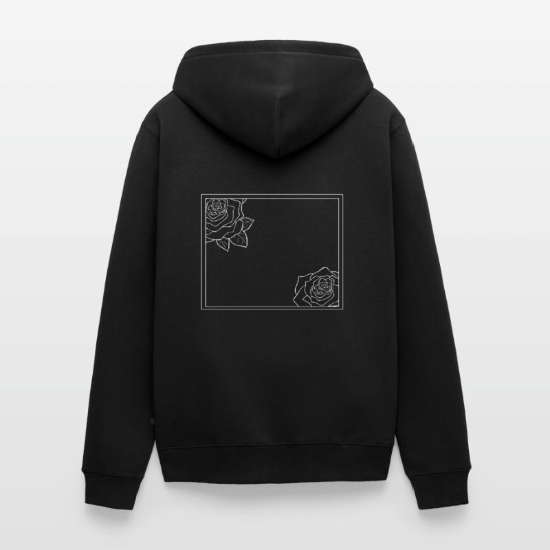Rectangular frame with roses Unisex Premium Organic Zip Hoodie