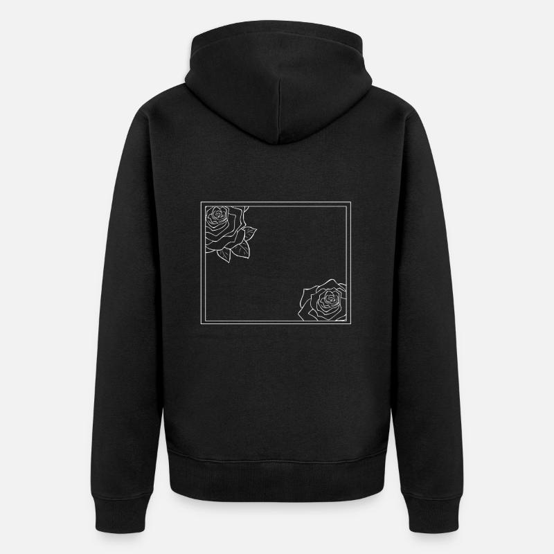 Cadre rectangulaire avec roses - Veste à capuche bio Premium Unisexe - noir